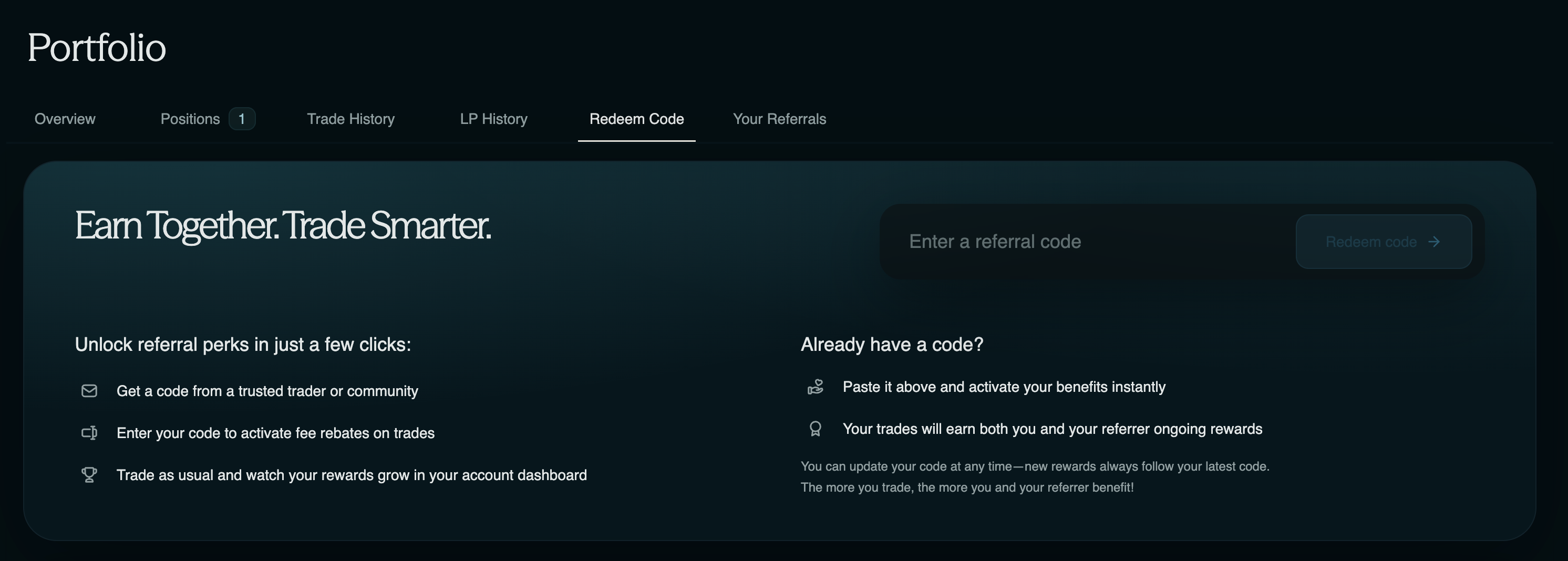 Redeem a referral code on Sai